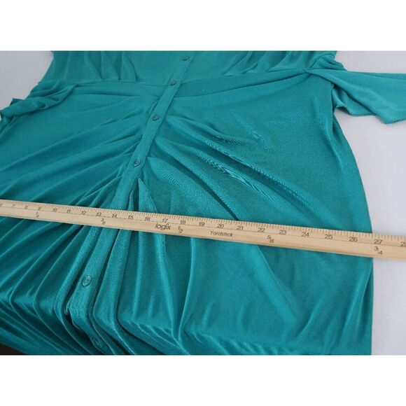 Nina Parker Trendy Plus Size Tie-Front Ruched Shirtdress 4X - Picture 8 of 10